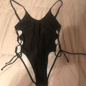 Low Back Lace Up Side One Piece